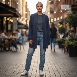 Rafaella Black Open Front Cardigan Sweater Size XL